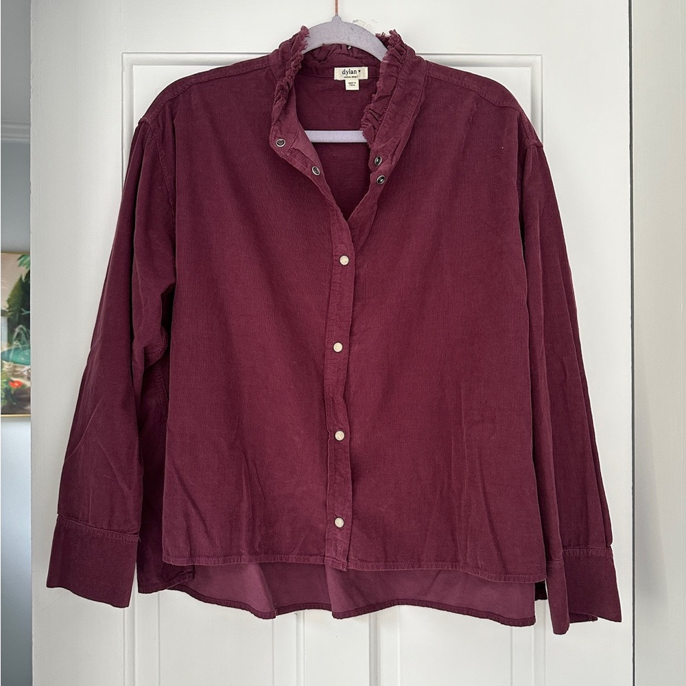 Dylan Corduroy Maroon Wine Isabelle Lightweight Blouse in Size Extra Small